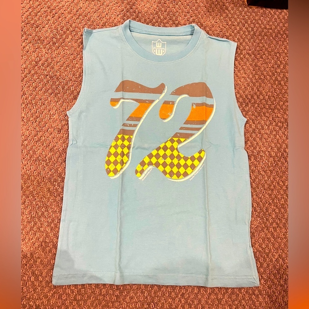 Wes and Willy Kids Sleeveless Blue Graphic Top